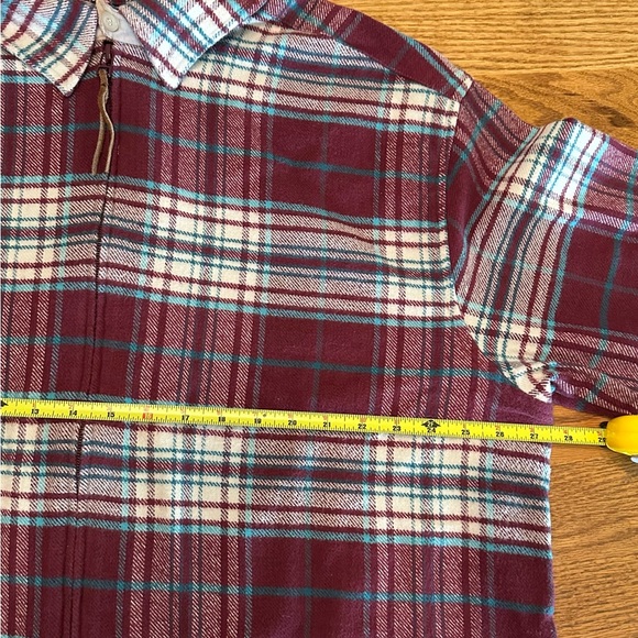 Denim and Co Burgundy Cotton Flannel Full Zip Long Sleeve Jacket 2X - Picture 7 of 7